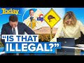 Hosts can’t keep straight face at weatherman’s graphic | Today Show Australia