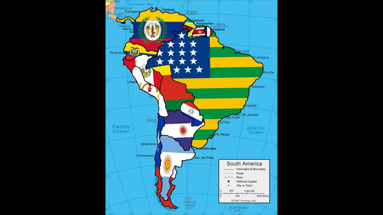 Alternate Flag Map Of South America YouTube Alternate Flag Map Of South America YouTube