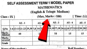 9th Class Mathematics Sa1 Question paper 2025-26| Ap Sa 1 maths Question Paper 2025 9th answer key