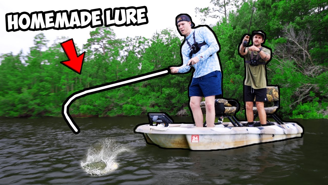 1v1 Homemade Lures ONLY Bass Fishing Tournament INSANE 