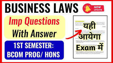 Business Laws Important Questions With Answer 1st Semester Bcom PROG & Bcom Hons 1st Semester DU SOL