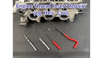 Engine stripped thread repair using a thread insert repair kit like Heli-coil
