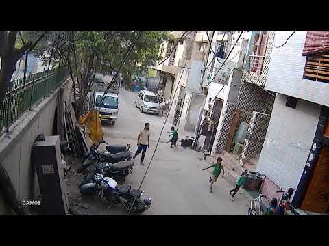 Pitbull attack cctv footage uttam nagar new delhi