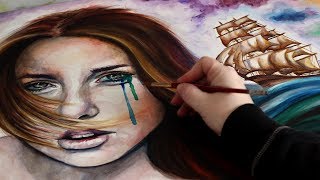 portrait watercolor painting