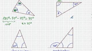 Miary kątów w trójkątach - Matematyka Szkoła Podstawowa i Gimnazjum