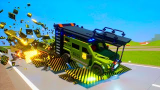 Lego Car Smasher Explosive Speed bumps Crashes #4 | Brick Rigs