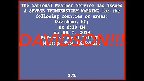 EAS Reenactment Mock: SVR for Davidson County, NC