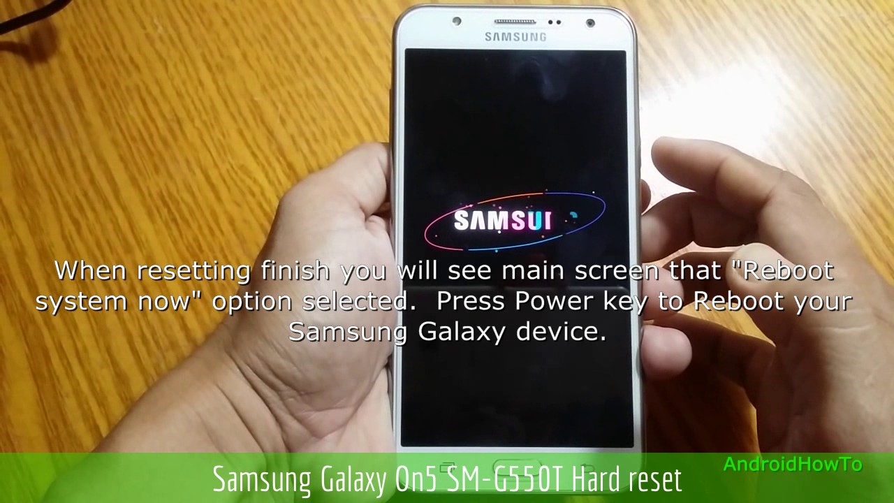 Samsung Galaxy On5 Sm G550t Hard Reset Youtube