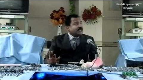 Dr R K Mishra explaining Veress Needle and Trocar