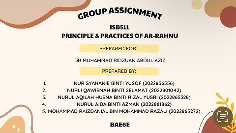 VIDEO GROUP ASSIGNMENT ISB511 - BAE6E