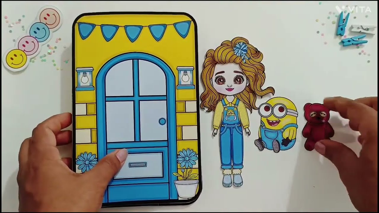 Printable Paper 3D Kitti Dollhouse Crafts, 