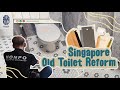 Singapore Old Toilet Reform - simple renovation - Toilet floor & Toilet wallpaper /toilet decoration