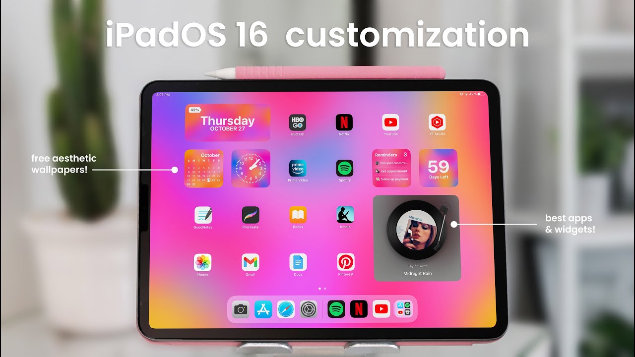 how to customize your ipad with iOS 16! (widgets, apps, wallpapers ...