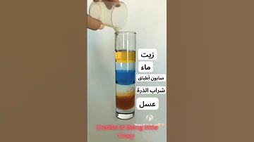 تجربة بسيطة توضح تدرج كثافة السوائل Beinglittlecrazy7803 كيمياء علوم الكثافة 