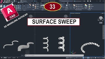للمبتدئين شرح أوامر التعديل على الرسومات فى الأتوكاد SURFACE SWEEP IN AUTOCAD