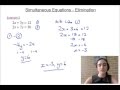 Simultaneous equations  elimination method