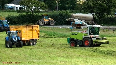 Silaging with Claas Jaguar 900 and Tractors.