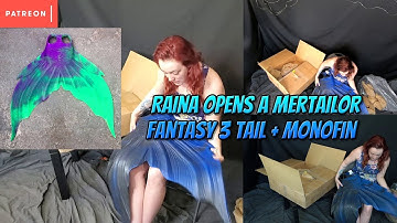 Raina Unboxes a Mertailor Fantasea 3 monofin and mermaid tail - Livestream