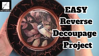 How to REVERSE DECOUPAGE on a Glass PlateStep by Step BEGINNERS Tutorial