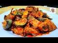 Ikan gabus asin balado campur terong masak nasi yang banyak