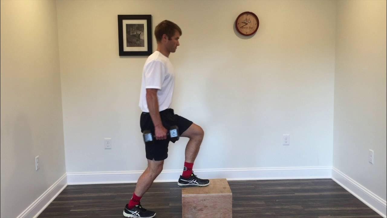Single leg step up with dumbbells YouTube