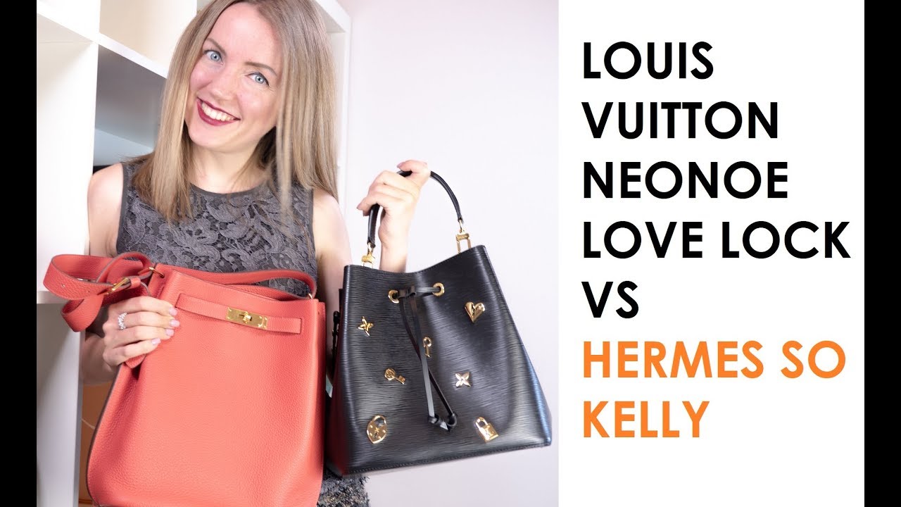 LV Neonoe Love Lock Epi Limited Edition vs Hermes So Kelly Bag