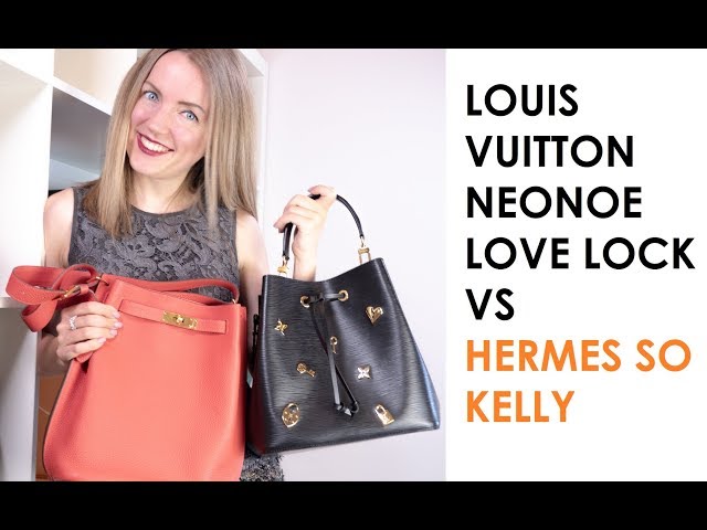 LV Neonoe Love Lock Epi Limited Edition vs Hermes So Kelly Bag
