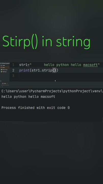 #strip()in string | strip function in python | strip() - YouTube
