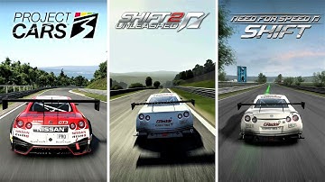 Project Cars 3 Vs Shift 2 Vs Shift | Nordschleife - Nürburgring | Detailed Comparison | Nissan GTR |