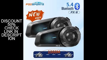 2pcs Fodsports FX-S Motorcycle Intercom Wireless Bluetooth Helmet Headset,1000M,BT5.4