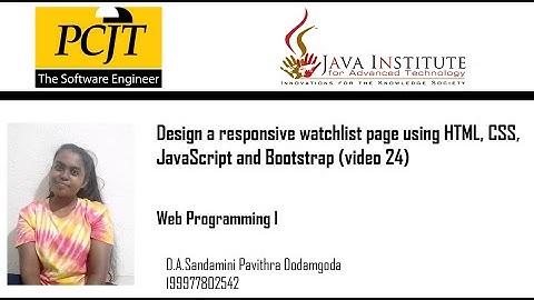 Design a responsive watchlist page using HTML, CSS, JavaScript and Bootstrap (video 24)