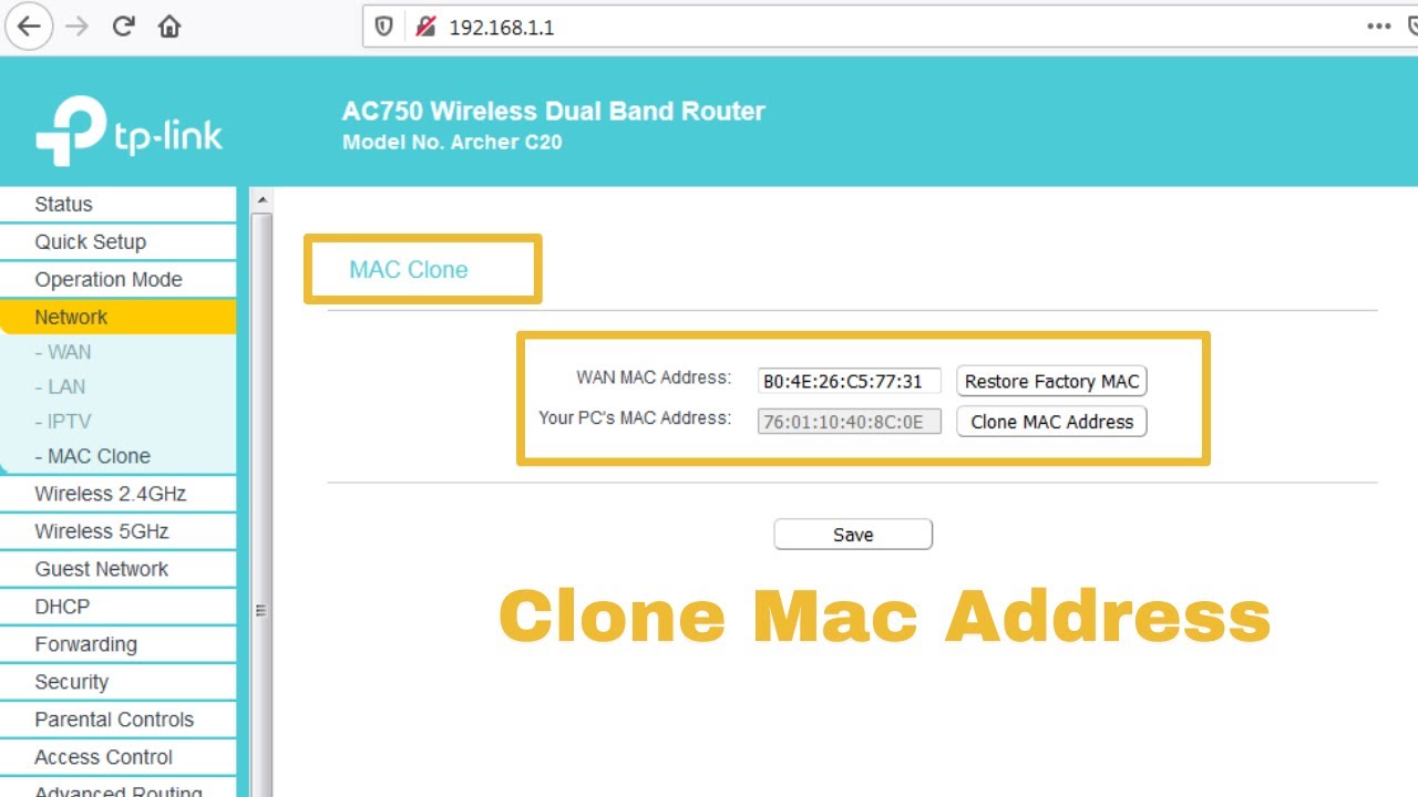 How To Clone Tplink Router Mac Address | How To Clone Mac Address - YouTube