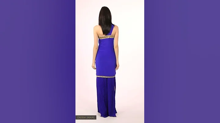 Zaeem Jamal Egyptian Strap Gown Blue