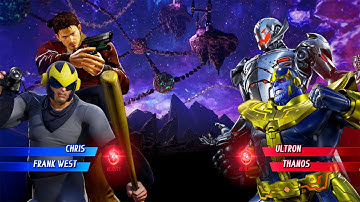 Chris & Frank VS Ultron & Thanos (Very Hard) - Marvel vs Capcom | 4K UHD Gameplay
