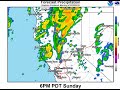 Brief video showing forecast precip this evening.