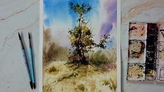 painting trees with watercolor - step-by-step tutorial