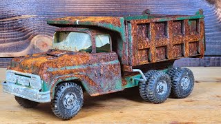 Rusty 1960's Buddy L Tandem Dump Truck & Snow Plow Restoration