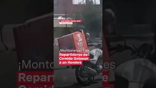 Tres repartidores de comida apalean a un hombre en plena avenida de Monterrey  - N+ #Shorts