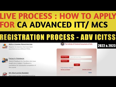 HOW TO REGISTER FOR CA ADVANCED ICITSS - ADV. IT/MCS BATCH | LIVE PROCESS | AICITSS COURSE APPLY|