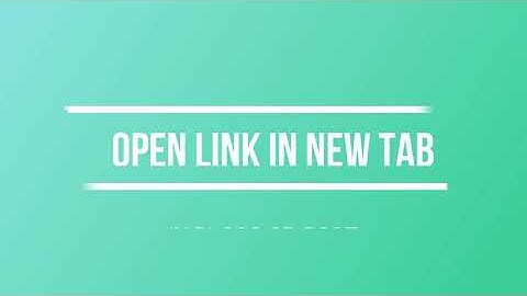 How To Open A Link In New Tab - WordPress Tutorial #vowelweb