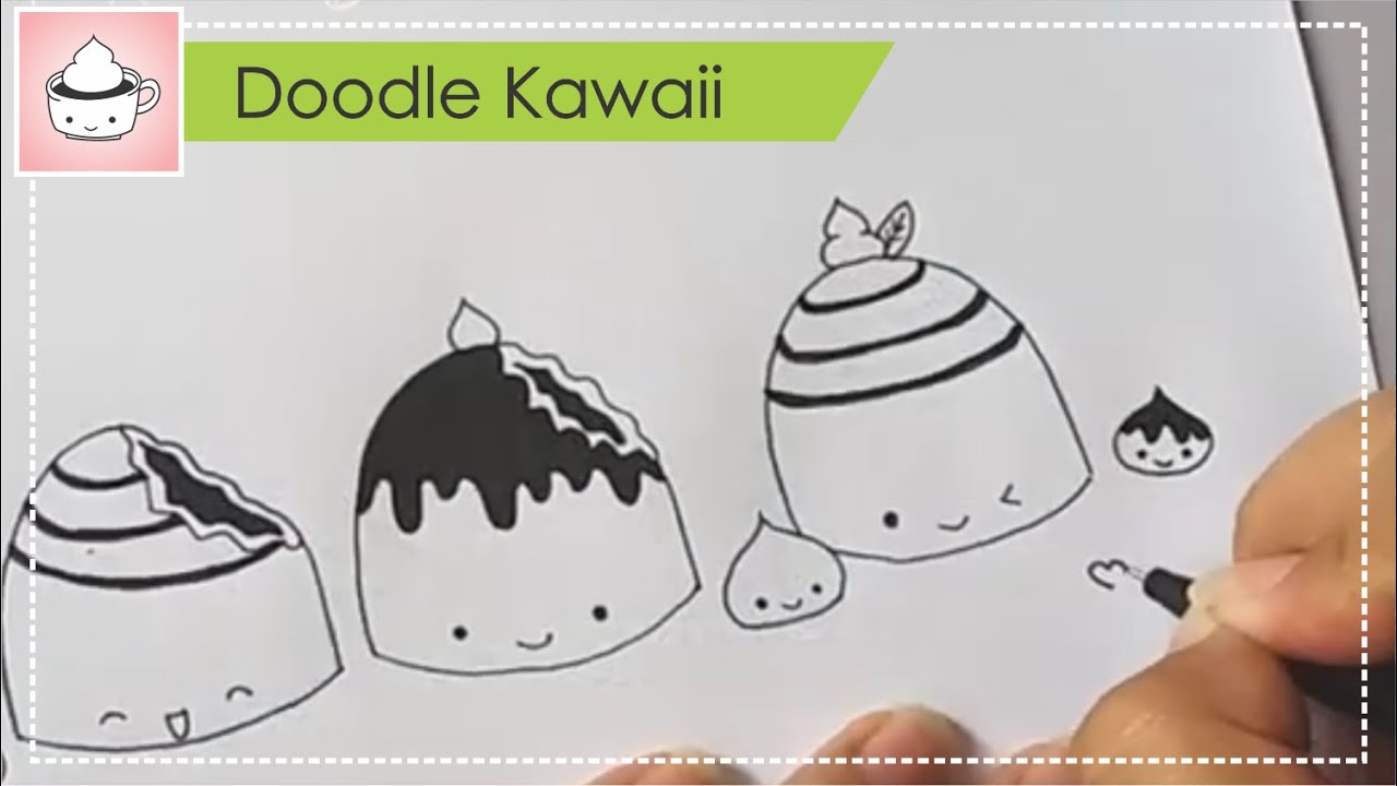 Doodle frutinhas kawaii – desenhando – Cute Kawaii Desenhos