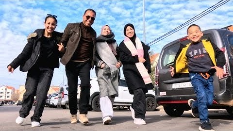 اول خرجة مع وليداتي الى مدينة افران. لعبت معهم في الثلج