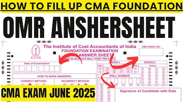 ✅ How to Fill CMA Foundation OMR Sheet  Step by Step ✍️ | June 2025 Exam Guide 📄