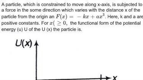 A particle, which is constrained to move along the x - axis the x - axis, is subjected F(x)=−kx+ax3