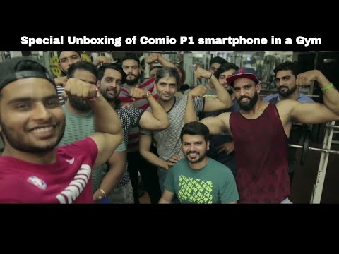 Special Unboxing of Comio P1 smartphone in a Gym