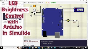 simulation of brightness control of an led with arduino in simulide