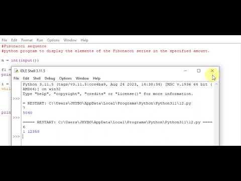python program to generate Fibonacci series of any numbers - YouTube