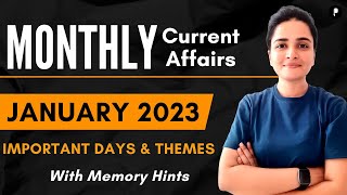 January 2023 Important Days & Theme | Monthly Current Affairs 2023 | With Mnemonics