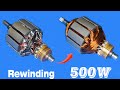 Rewinding 500W burned motor | How to repair air pump in 20 Minutes