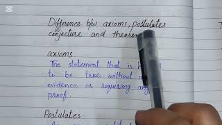 Difference between axiom conjecture and theorem #mathsformatric #9thclass 